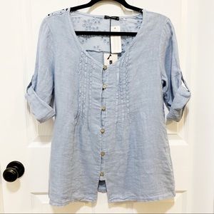 Lungo L’arno Linen Button Front Top